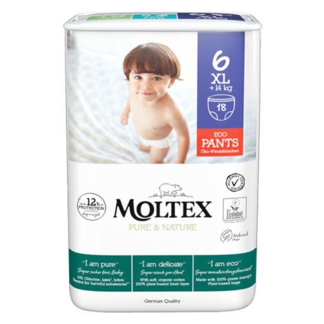 MOLTEX Pure&Nature Kalhotky plenkové jednorázové 6 XL (14 kg+) 18 ks