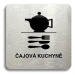 Accept Piktogram "čajová kuchyně" (80 × 80 mm) (stříbrná tabulka - černý tisk bez rámečku)