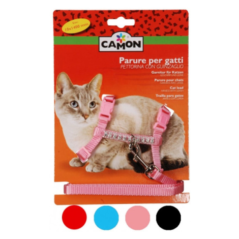 Camon štrasový postroj pro kočky 1 ks (DG019)