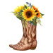 Fotografie Watercolor Flowers in boots. Cowboy boot, BarvArt, 40 × 40 cm