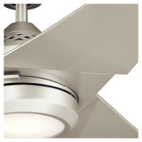 KICHLER LED stropní ventilátor Jade, stříbrný, tichý, Ø 152 cm, 60 W
