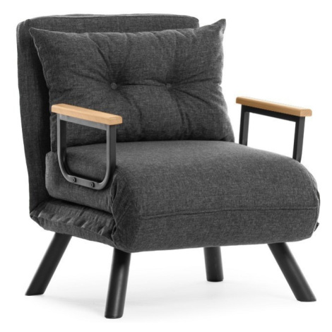 Hanah Home Rozkládací křeslo Single Sando tmavě šedé
