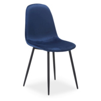 Signal Jídelní židle FOX VELVET | černá matná Barva: Tmavě modrá / TAP.91