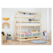Benlemi Domečková patrová postel MONTY pro dvě děti Zvolte barvu: Transparentní vosková lazura m