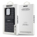 Zadní kryt DKNY PU Leather Repeat Pattern Tonal Stripe pro Apple iPhone 15 Pro Max, černá