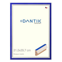 DANTIK rámeček 21 × 29,7, EVOQUE modrý sklo čiré