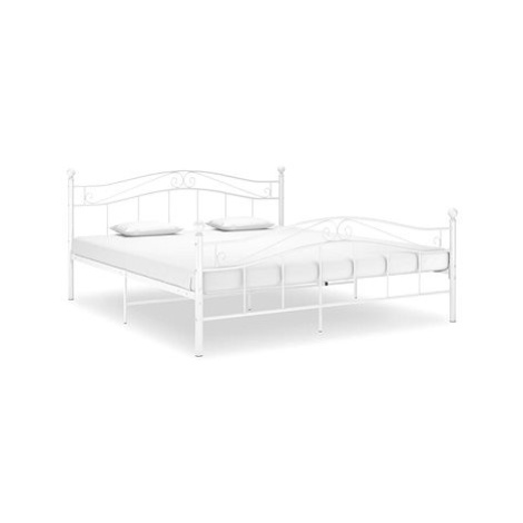 Shumee Rám postele - bílý, kov, 140 × 200 cm