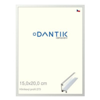 DANTIK rámeček 15 × 20, ALU profil 7273 Bílý matný sklo čiré