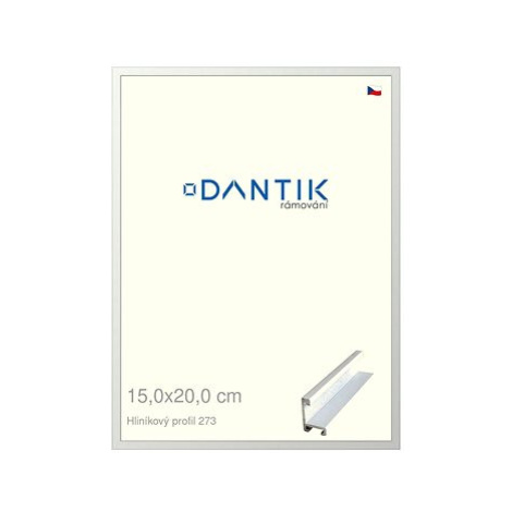 DANTIK rámeček 15 × 20, ALU profil 7273 Bílý matný sklo čiré