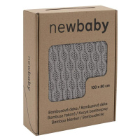NEW BABY - Bambusová pletená deka se vzorem 100x80 cm grey