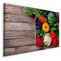 MyBestHome BOX Plátno Košík Zeleniny Na Dřevěném Stole Varianta: 90x60