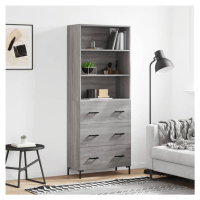 vidaXL Skříň highboard šedá sonoma 69,5 x 34 x 180 cm kompozitní dřevo