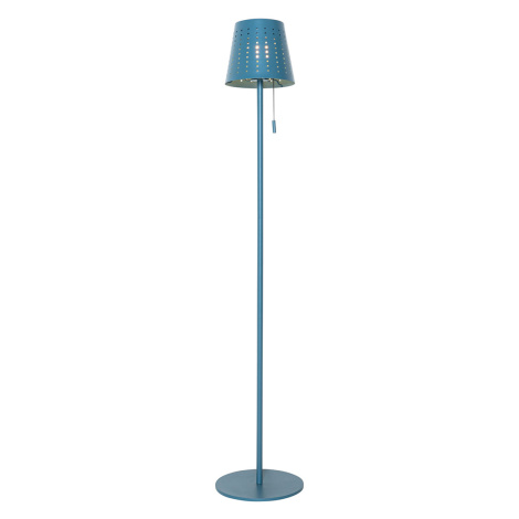 Venkovní stojací lampa modrá včetně LED 3-stupňové stmívatelné na solární energii - Ferre QAZQA