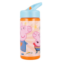 STOR - Plastová láhev s výsuvnou brčkem PEPPA PIG, 410ml, 41231