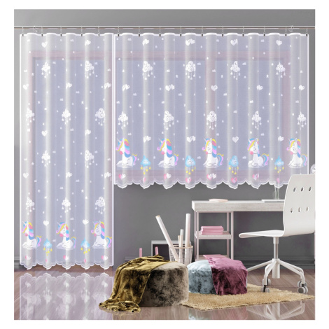 Hotová záclona nebo balkonový komplet, Jednorožec, barevný 300 x 150 cm FORBYT