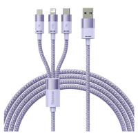 Kabel 3in1 USB cable Baseus StarSpeed Series, USB-C + Micro + Lightning 3,5A, 1.2m (Purple) (693