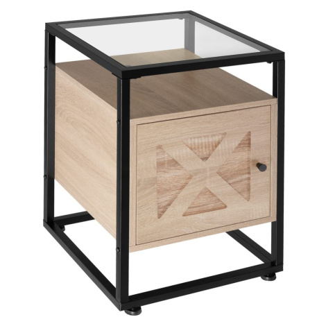 tectake 404686 noční stolek kidderminster 40x43x60,5cm - Industriální dřevo tmavé, rustikální - 