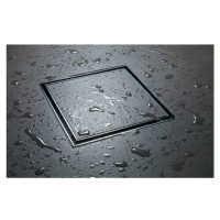 Odtokový sprchový kanálek nerez - Tec s roštem čtverec pro dlažbu 20 x 20 cm