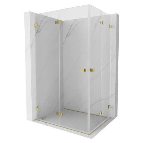 MEXEN/S Lunar-F Duo sprchový kout skládací dveře 95 x 80, transparent, zlato 836-095L-080P-50-00