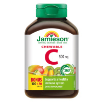 JAMIESON Vitamín C 500mg tablety na cucání mix tří ovocných příchutí 120 tbl.