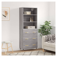 vidaXL Skříň highboard šedá sonoma 69,5 x 34 x 180 cm kompozitní dřevo