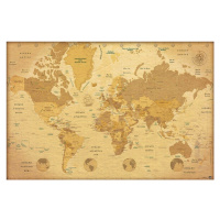 Plakát, Obraz - World Map - ES Vintage, 91.5x61 cm