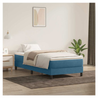 vidaXL Box spring postel s matrací tmavě modrá 90x220 cm samet