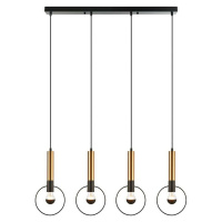 ACA Lighting závěsné svítidlo 4XE27 mosaz/černý kov 93X18XH116CM MIRACOLO HL39974P94BB