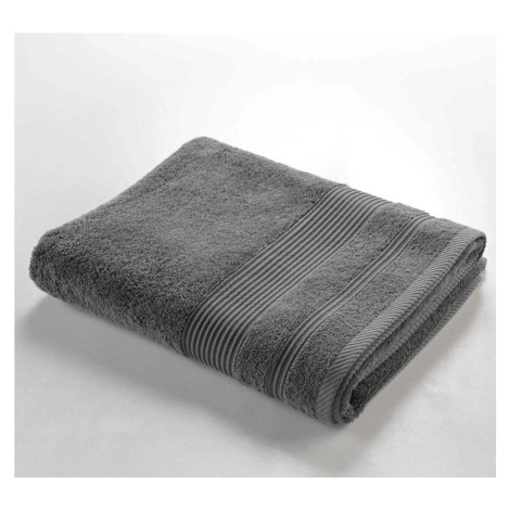 Tmavě šedá froté bavlněná osuška 90x150 cm Tendresse – douceur d'intérieur