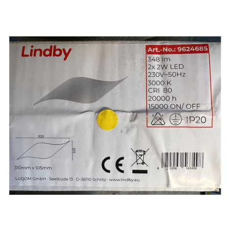 Lindby Lindby - LED Nástěnné svítidlo SALKA 2xLED/2W/230V