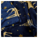 Tmavě modrá vánoční mikroplyšová deka GOLDEN DEER Rozměr: 160 x 200 cm