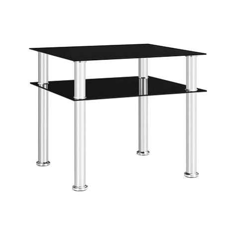 Odkládací stolek černý 45 × 50 × 45 cm tvrzené sklo SHUMEE