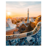 Fotografie Barcelona at sunrise viewed from park, Time Beast, 30 × 40 cm