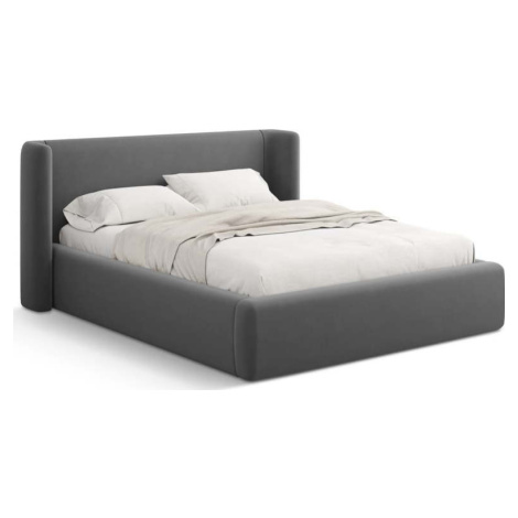Šedá čalouněná dvoulůžková postel s úložným prostorem s roštem 140x200 cm Jason – Windsor & Co S Windsor & Co Sofas