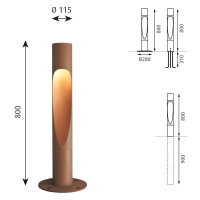 Louis Poulsen Louis Poulsen Flindt uzemněné 80 cm corten