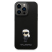 Pouzdro Karl Lagerfeld Liquid Silicone Metal Ikonik iPhone 15 Pro Max černé Černá