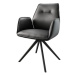 DELIFE Otočná židle Zoa-Flex černá pravá kůže křížová podnož hranatá otočná černá