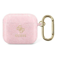 Guess GUA3UCG4GP pouzdro na Airpods 3. Generace pink Glitter Collection