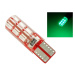 LED auto žárovka T10 W5W 24 SMD 3014 CAN BUS Silikon ZELENÁ