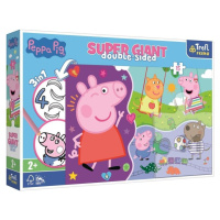 Trefl Puzzle Super giant Prasátko Peppa 15 dílků - oboustranné