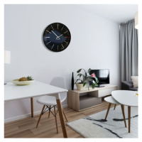 Elegantní lesklé hodiny do obývacího pokoje v černé barvě