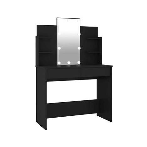 Shumee Toaletní stolek s LED černý 96 × 40 × 142 cm