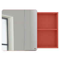 Červená závěsná koupelnová skříňka se zrcadlem 80x58 cm Color Bath – Tom Tailor