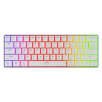 GAMING KEYBOARD GENESIS THOR 660 G2 US WHITE WIRELESS RGB MECHANICAL GATERON RED Bílá
