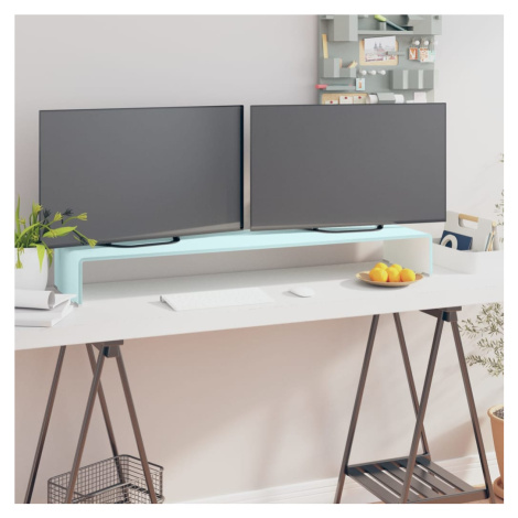 vidaXL TV stolek / podstavec na monitor sklo zelený 110 x 30 x 13 cm