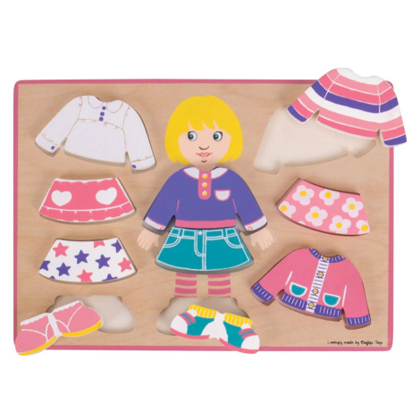 Bigjigs Toys Dřevěné oblékací puzzle holčička