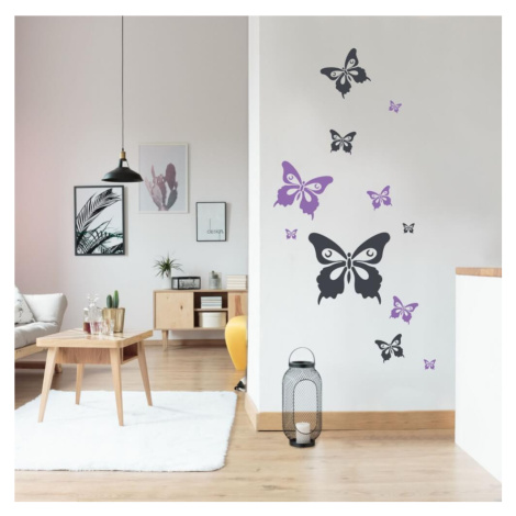 Samolepka na zeď - Motýli ve dvou barvách dle vlastního výběru INSPIO