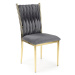 Židle K436 látka velvet/chrom popelavě šedá/zlatá