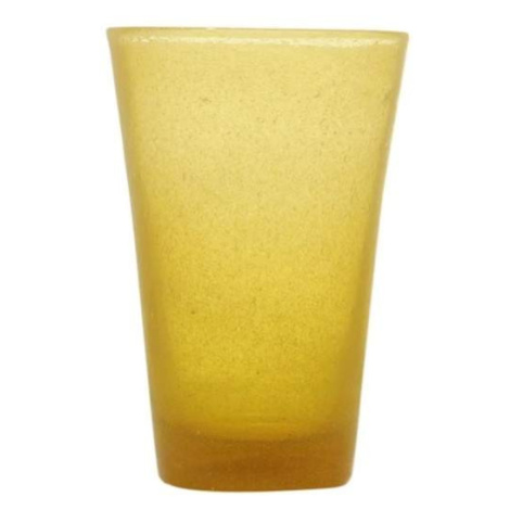 Sklenice na drink skleněná MEMENTO žluto-oranžová 13,8cm