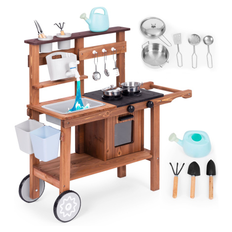 ECOTOYS Dřevěná kuchyňka pro děti MASTER II hnědá